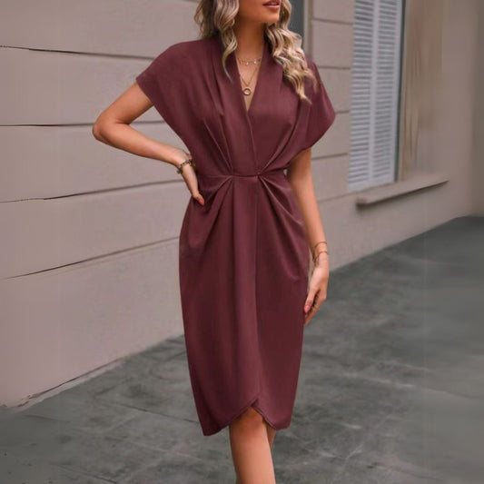 Denise Women's Draped Midi Dress - 
Fashinoza