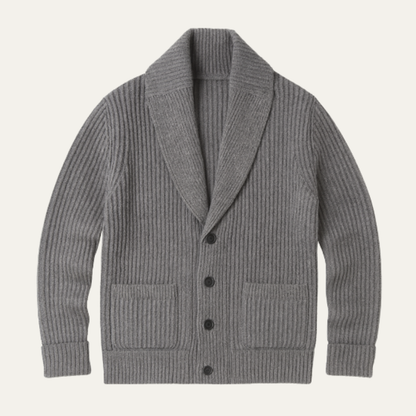 Aldercrest Men's Knitted Cardigan Shawl Collar Chunky Button Up - Fashinoza