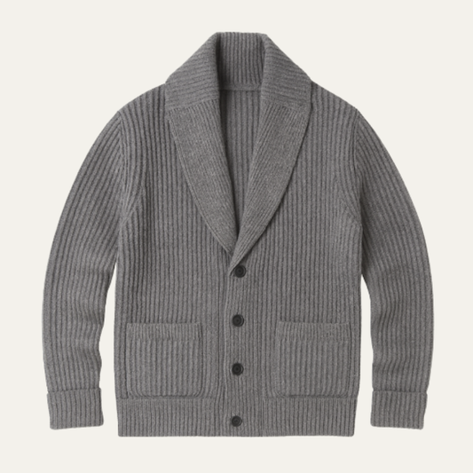 Aldercrest Men's Knitted Cardigan Shawl Collar Chunky Button Up - Fashinoza