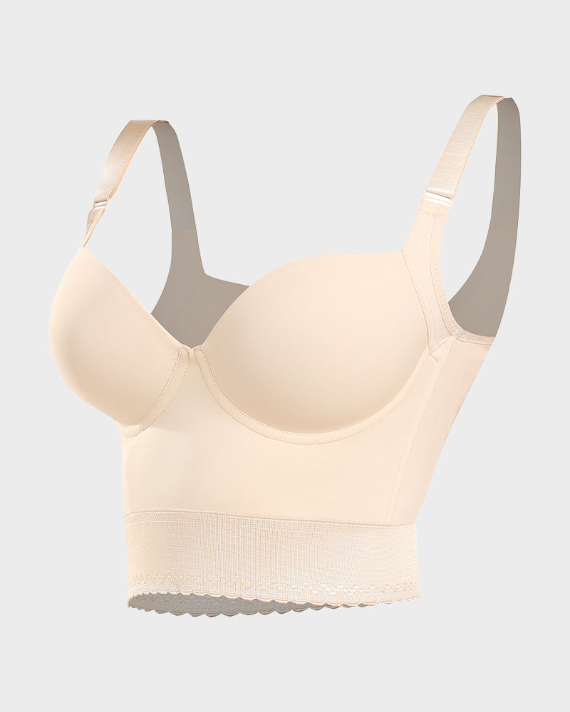 Women's Longline Push-Up Bra Built-In Shapewear