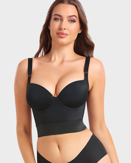 Women's Longline Push-Up Bra Built-In Shapewear - Fashinoza