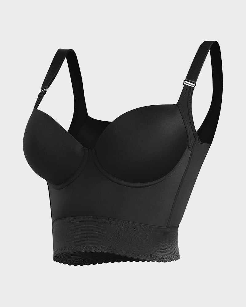 Women's Longline Push-Up Bra Built-In Shapewear