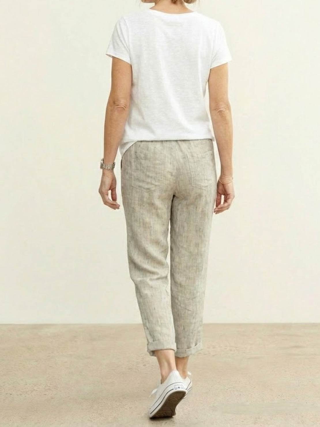 Women's Straight Leg Drawstring Pants Casual Cotton