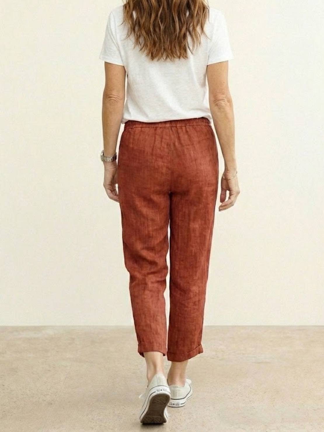 Women's Straight Leg Drawstring Pants Casual Cotton