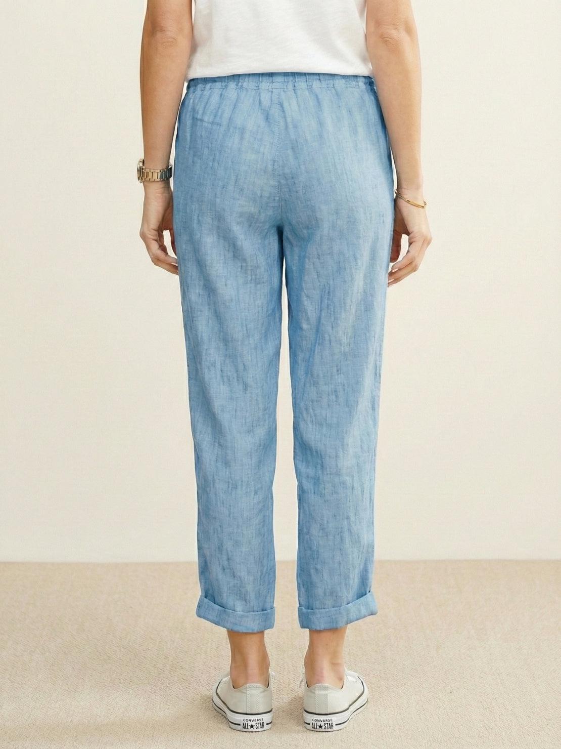 Women's Straight Leg Drawstring Pants Casual Cotton