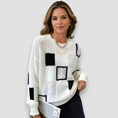 Elegant Women's Square Sweater - Fashinoza