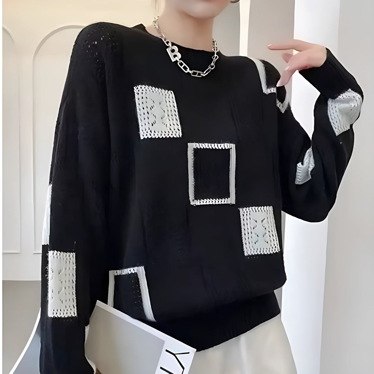 Elegant Women's Square Sweater