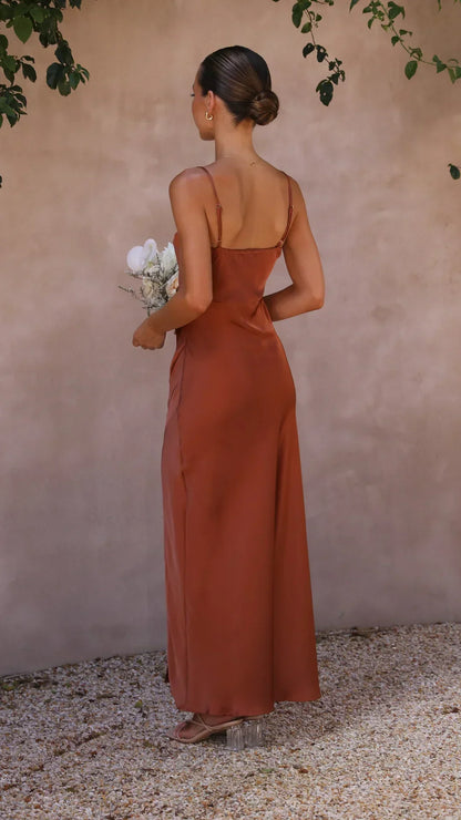 Laura | Women’s Spring Satin Slip Maxi Dress