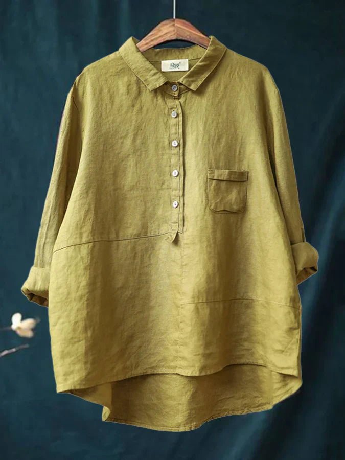 Women's Oversized Cotton Button Down Shirt - Fashinoza