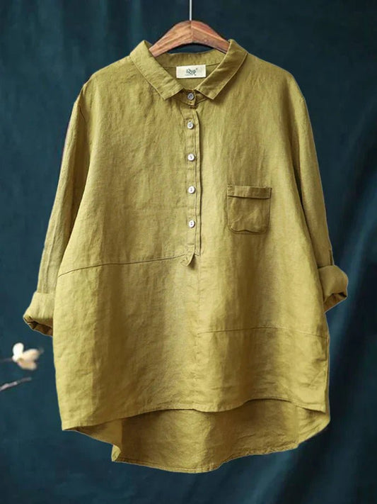 Women's Oversized Cotton Button Down Shirt - Fashinoza