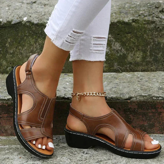 Women's Open Toe Sandals Layered Sole - Fashinoza