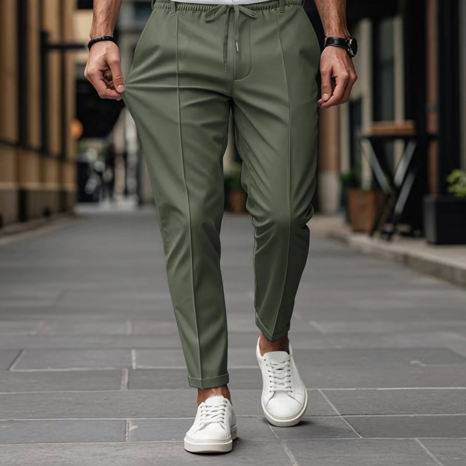 Men's Drawstring Dress Pants - Fashinoza