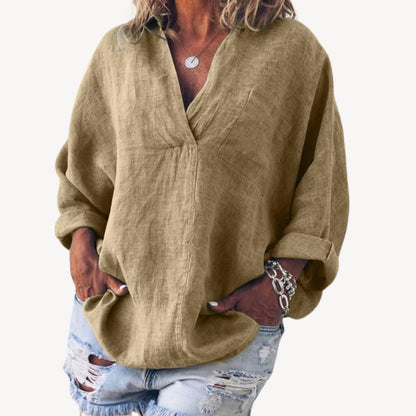 Hannah | Women Spring Relaxed V Neck Blouse