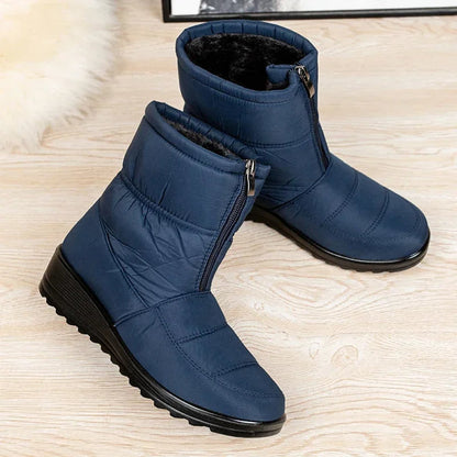 Women's Ankle Boots Leather Side Strap Winter Brown