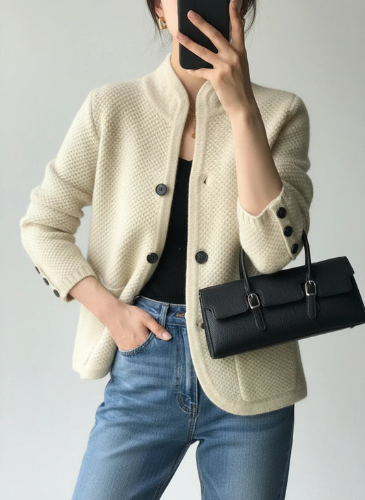 Women's Button Front Cardigan Jacket - Fashinoza