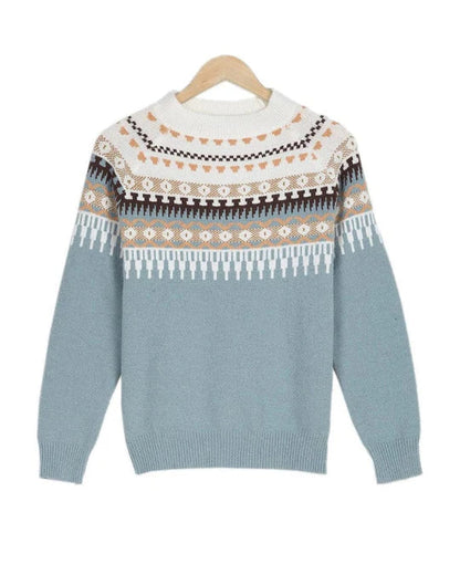 Women's Long Sleeved Printed Sweater