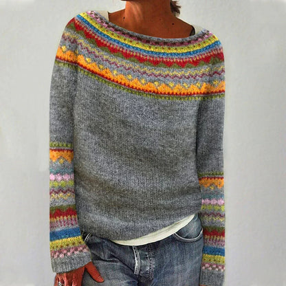 Penelope | Women Colorful Fair Isle Knit Sweater