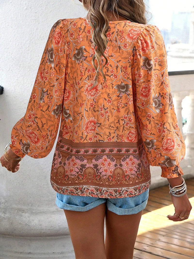 Hailey | Women Summer Floral V Neck Blouse