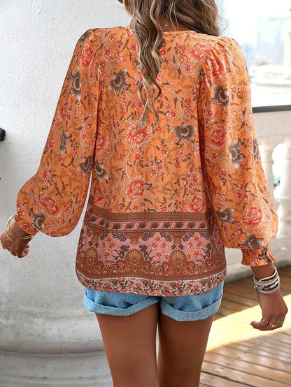 Hailey | Women Summer Floral V Neck Blouse