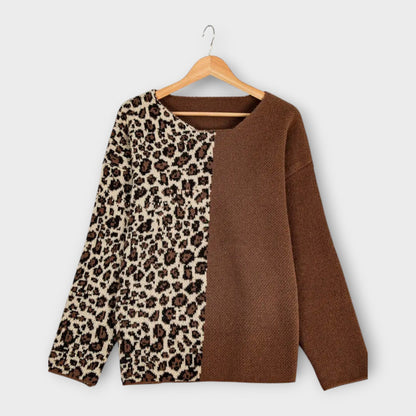 Leona | Women’s Bold Two-Tone Leopard Sweater