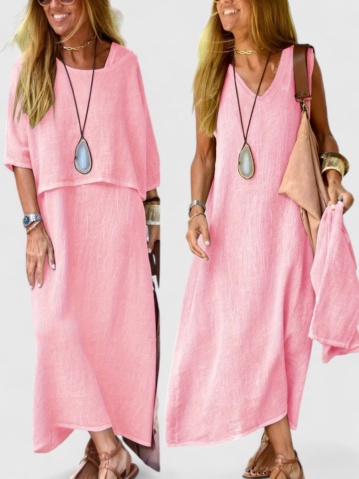 Women's Maxi Dress Set Cotton Two Piece