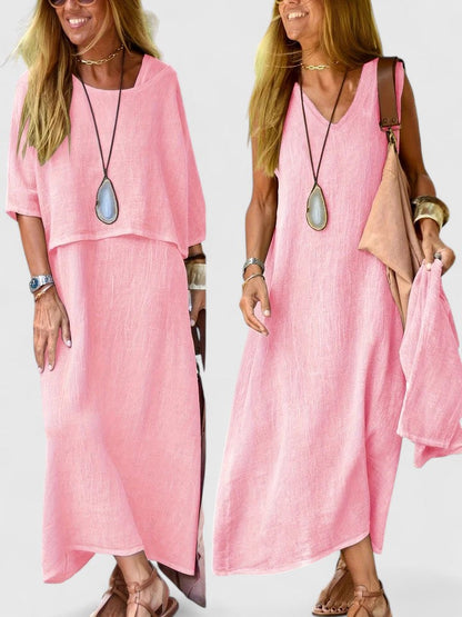 Women's Maxi Dress Set Cotton Two Piece