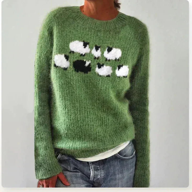 Women's Long Sleeve Sweater Wide Neckline