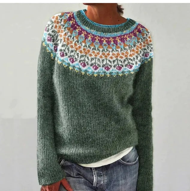 Women's Long Sleeve Sweater Wide Neckline