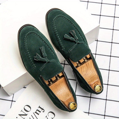 Men's Tassel Loafers Leather Brown - Fashinoza