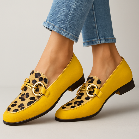 Women's Slip-On Loafers Leopard Print - Fashinoza