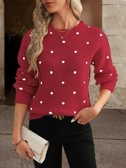 Women's Polka Dot Sweater Casual