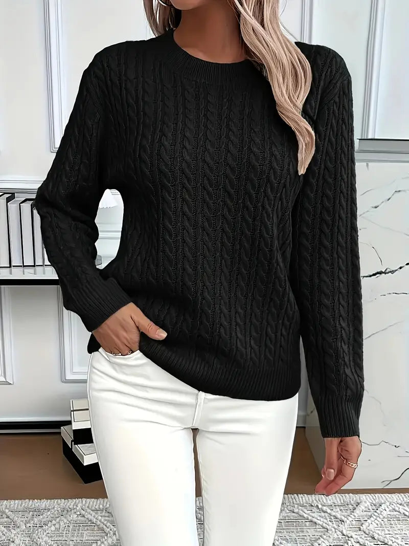 Women's Cable Knit Sweater White