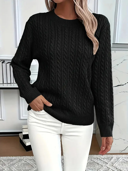 Women's Cable Knit Sweater White