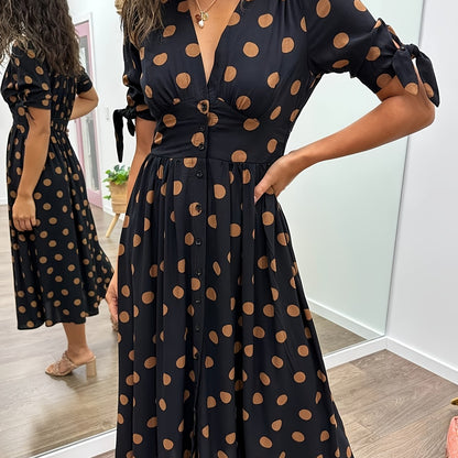 Women's Polka Dot Midi Dress