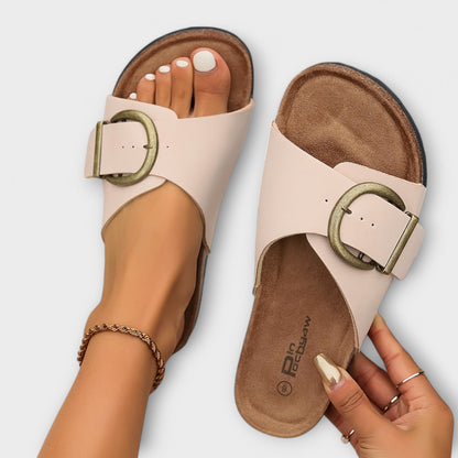 Women's Buckle Slide Sandals Open Toe