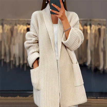 Winnie Women's Knitted Sweater With Pockets - Fashinoza