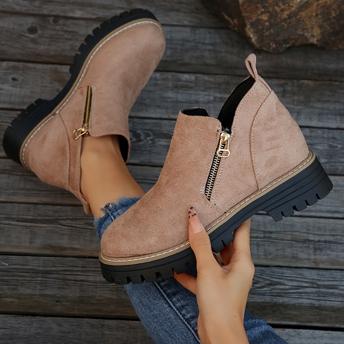 Women’s Orthopedic Ankle Boots with Easy-Zip Support