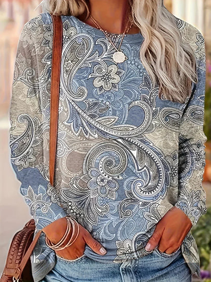 Women's Floral Long Sleeve T-Shirt - Fashinoza