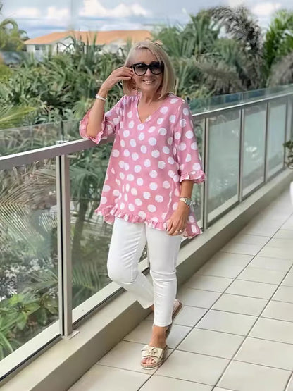 Isabel | Women Summer Polka Dot Top