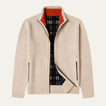 Men's Knit Zip Cardigan Stand Collar - Fashinoza