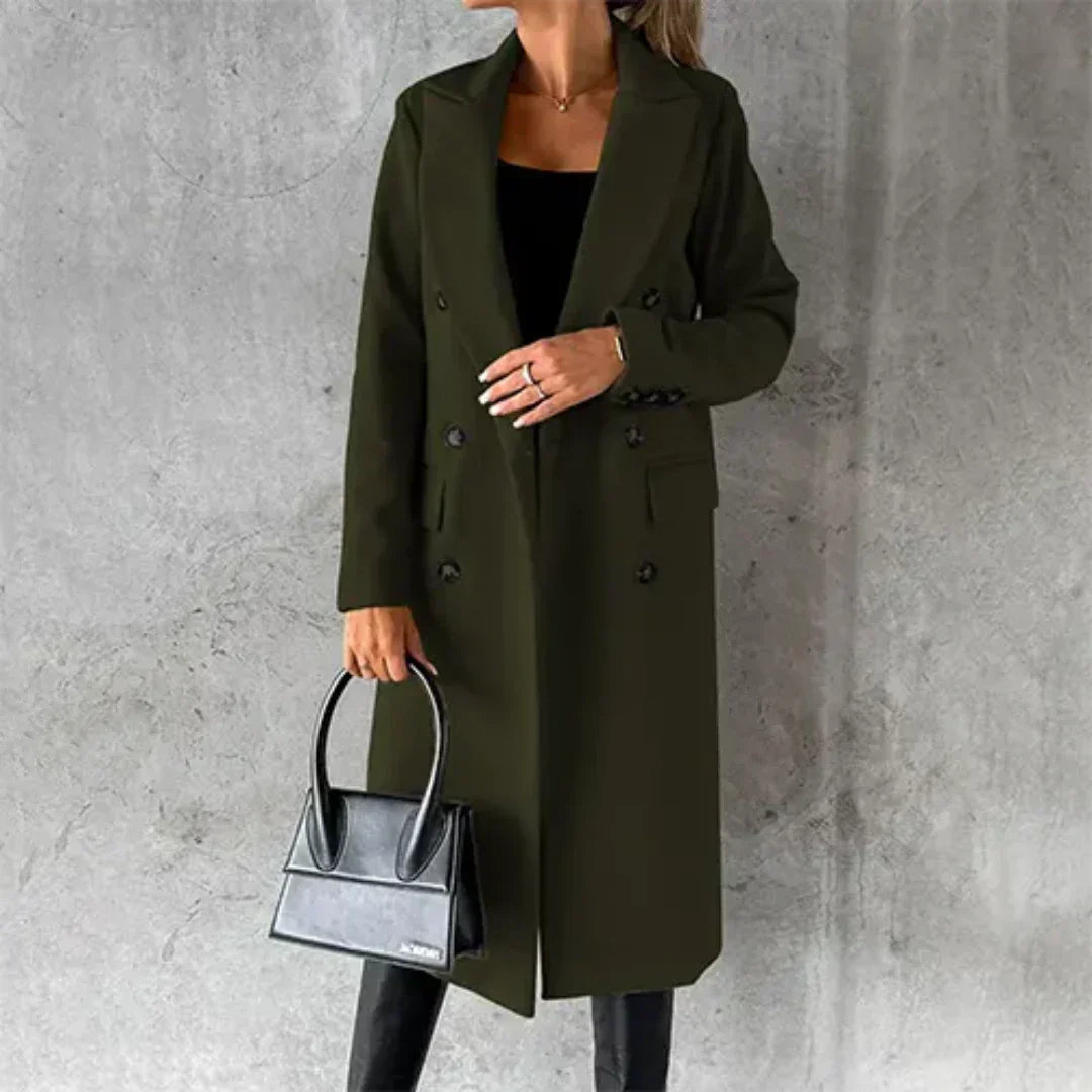 Elowen | Elegant Long Winter Trench Coat
