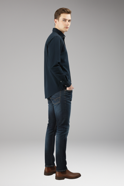 Men's Casual Button Up Shirt With Pockets