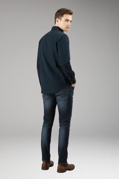 Men's Casual Button Up Shirt With Pockets