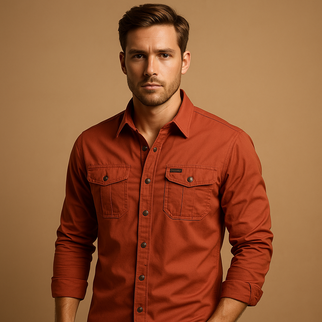 Men's Cargo Shirt With Multiple Pockets - 
Fashinoza