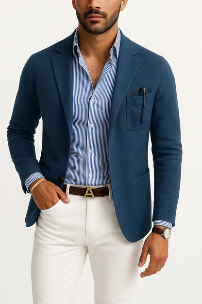 Men's Notch Lapel Blazer - Fashinoza