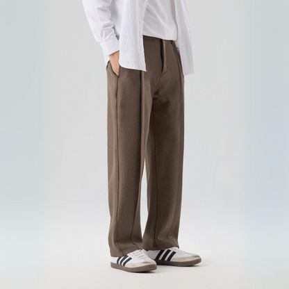 Men's Relaxed Fit Pleated Trousers - Fashinoza