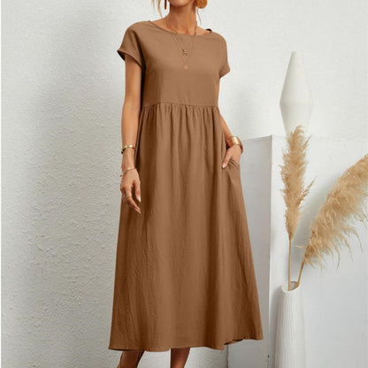Women's A-Line Midi Dress Casual - Fashinoza