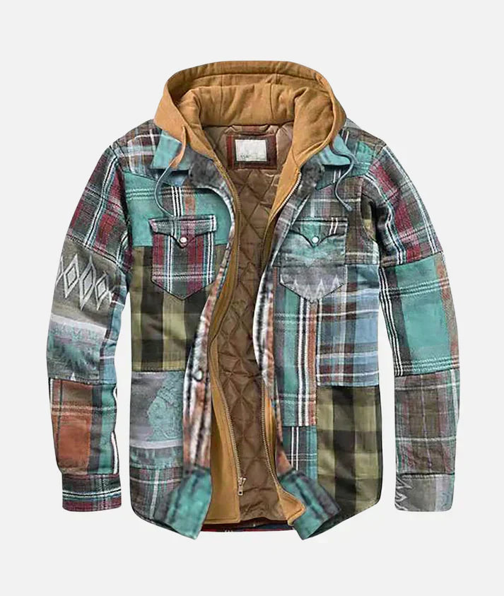 Men's Quilted Hooded Jacket Lined - Fashinoza