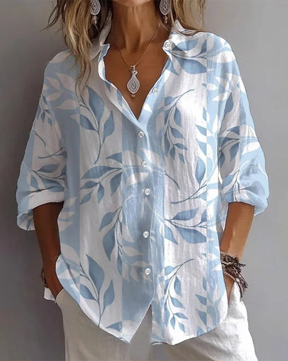 Women's Floral Button-Down Shirt - Fashinoza