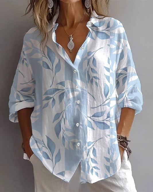Women's Floral Button-Down Shirt - Fashinoza
